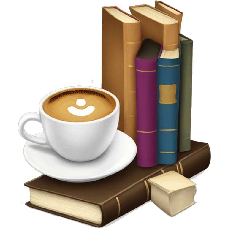 Coffee and books emoji