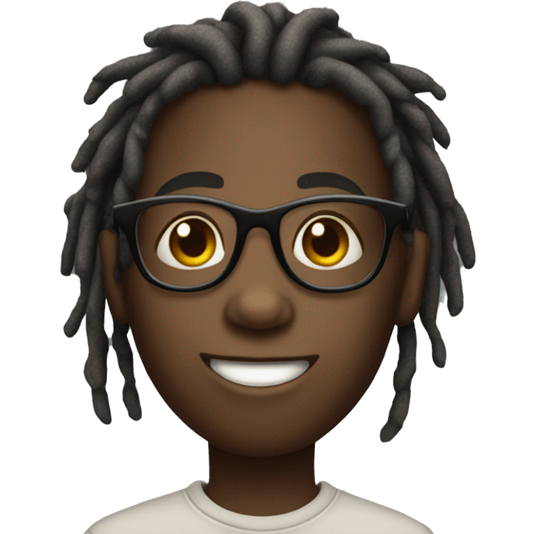 african kid with dreads and glasses emoji