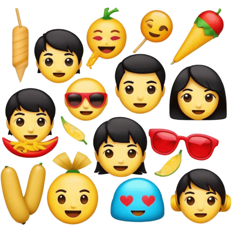 Cinematic Realistic V-pop Music Pop Culture Emoji, showcasing a modern, energetic representation of Vietnamese pop culture rendered with vivid textures and dynamic, colorful lighting. emoji