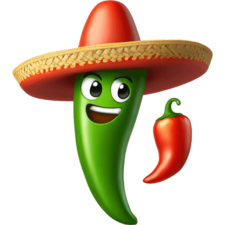 Chile pepper with sombrero  emoji