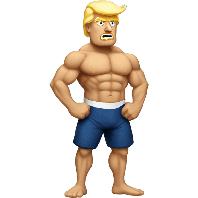 Donald Trump with muscles emoji