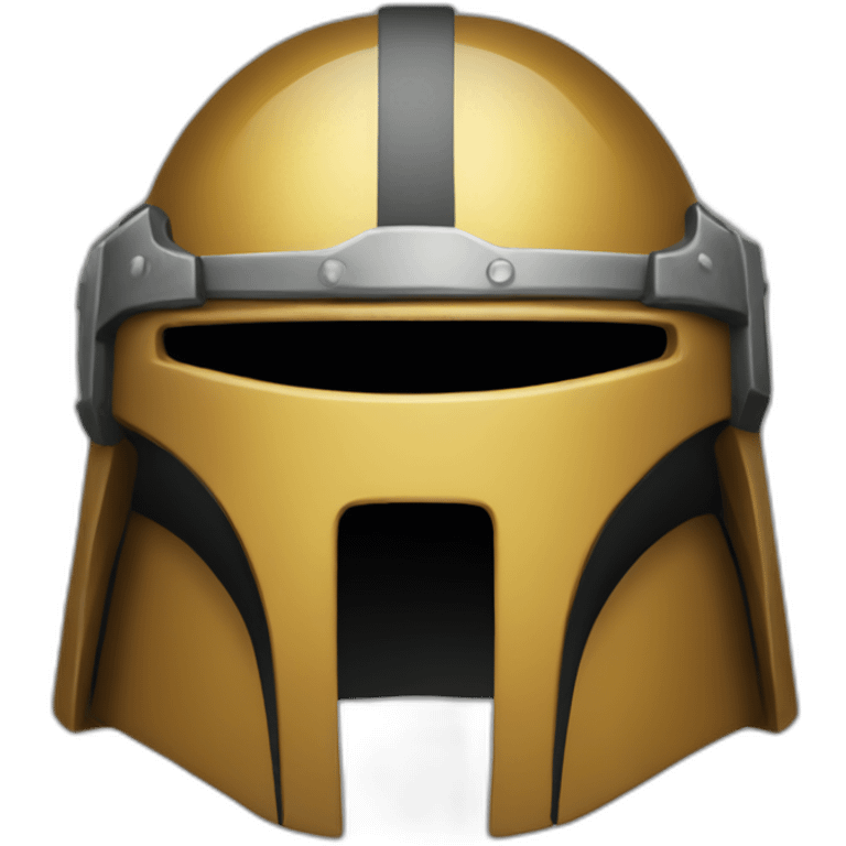 Bounty hunter helmet in the style of a notification bell emoji