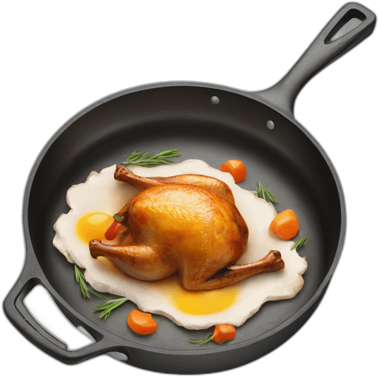 turkey in oil-filled frying pan emoji