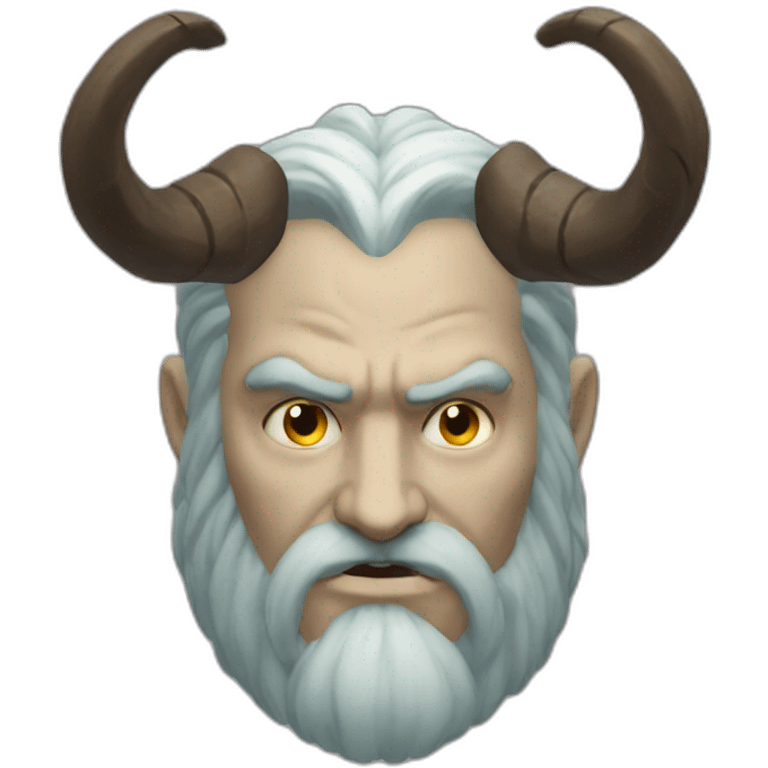 head of Mimir with horns from the God of War emoji