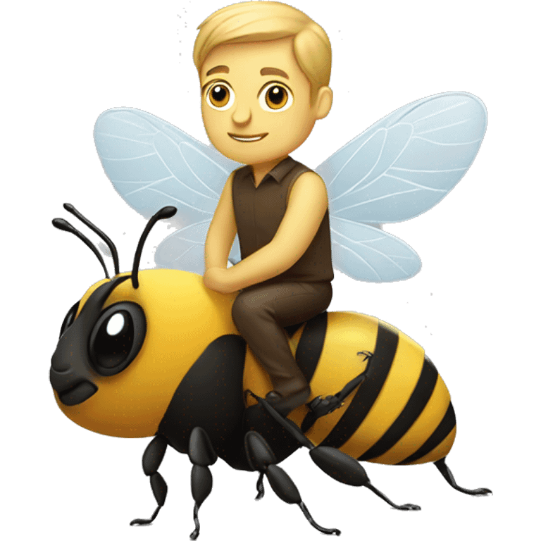 a white man  sitting on a bee  emoji