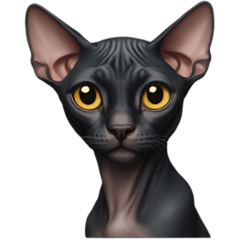 black sphynx cat emoji