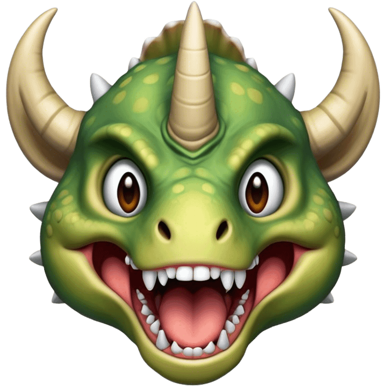 screaming face of a triceratops  emoji