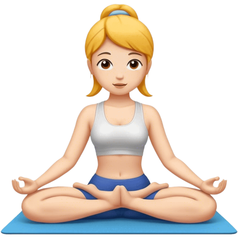 a girl doing yoga emoji