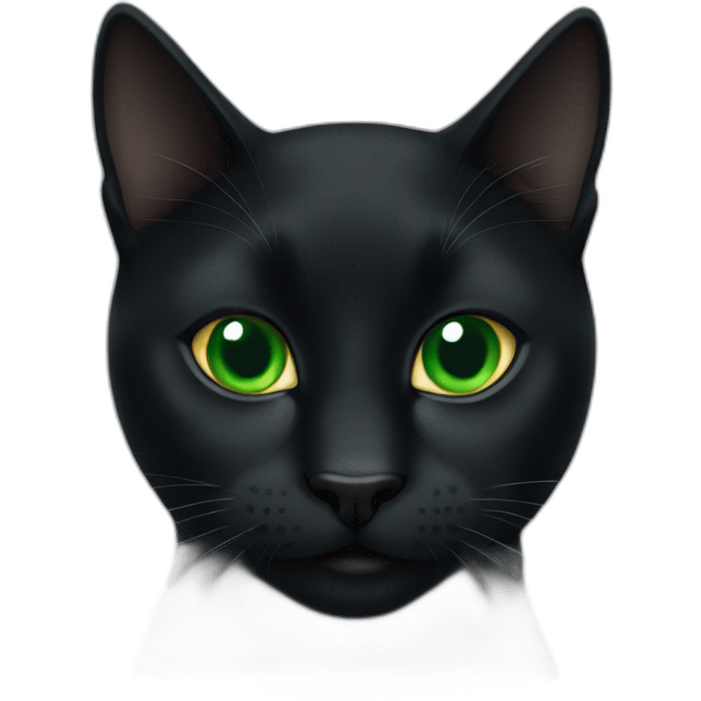 Black cat Green eyes emoji