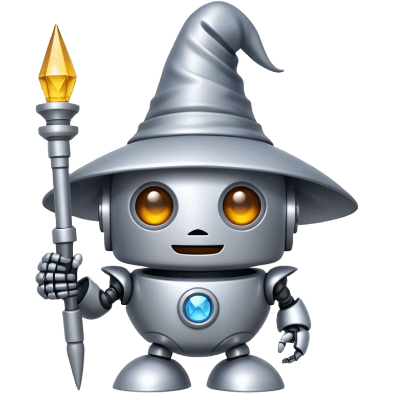 an emoji of a robot wizard emoji