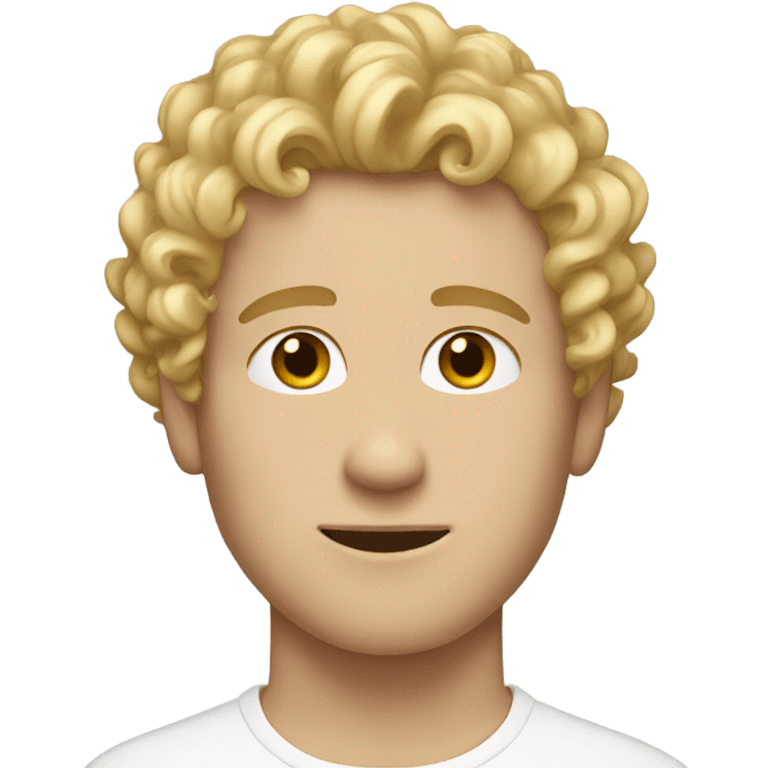 White guy with blonde kinda curly hair short face emoji