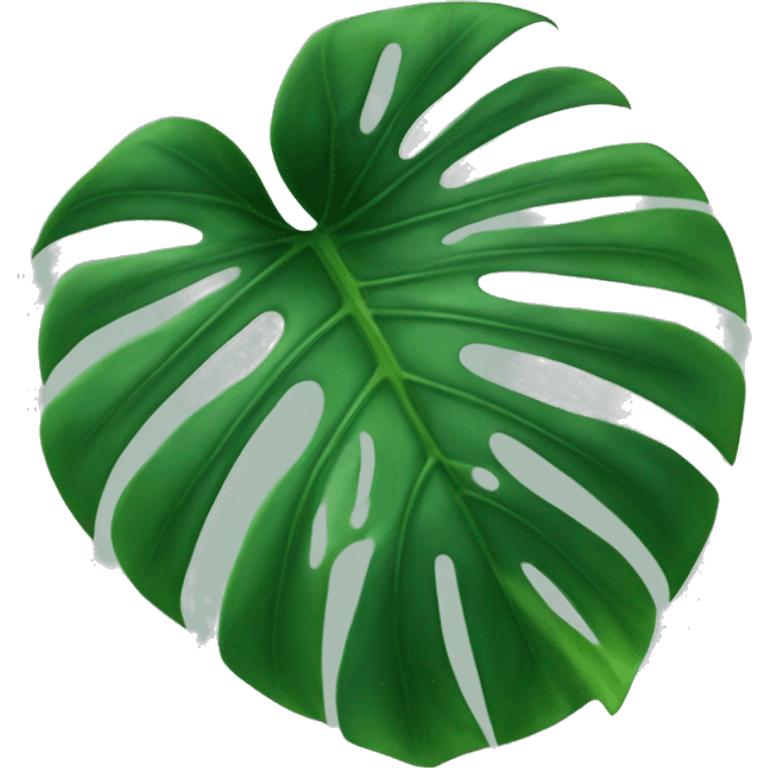 green monstera deliciosa leaf emoji