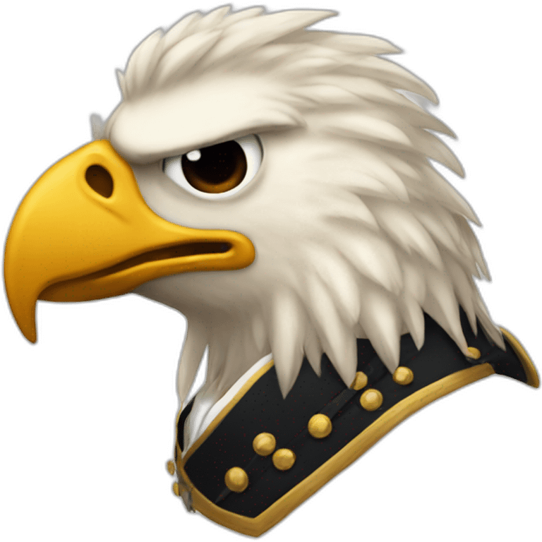 trump as a pirate with bald eagle on his shoulder emoji