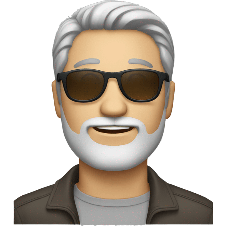 Man with short dark brown hair and gray beard wearing sunglasses emoji