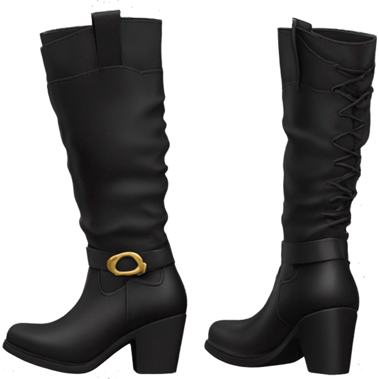 Botas negras fashion emoji