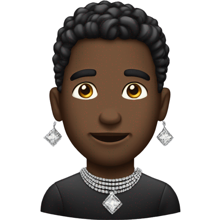 Hombre negro con pendientes de diamantes emoji