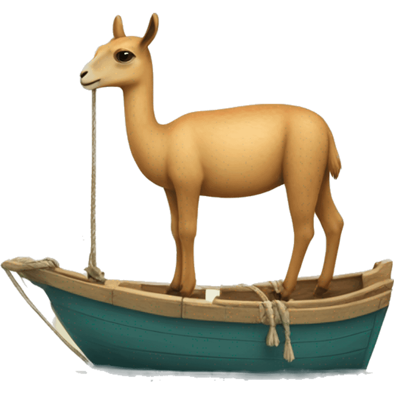 vicuna standing on a boat emoji