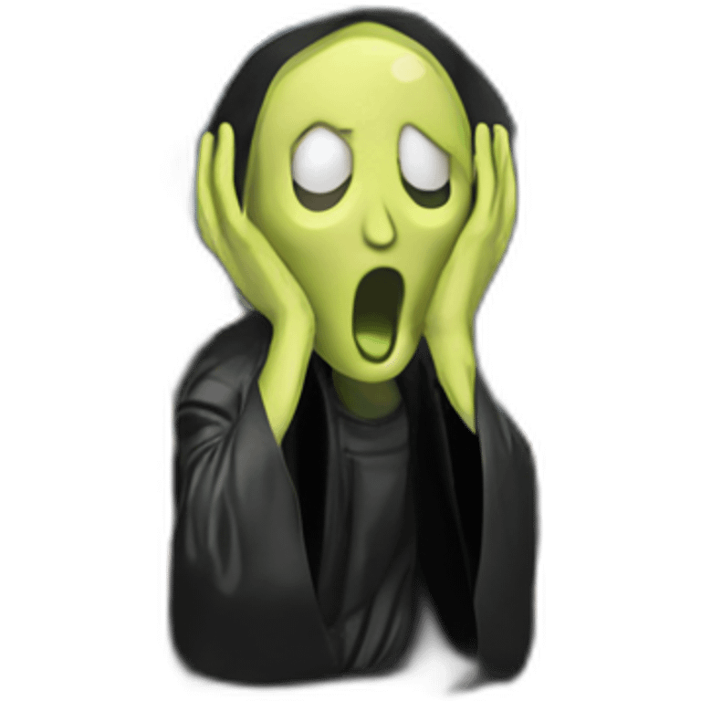 The Scream art but is a wizard emoji