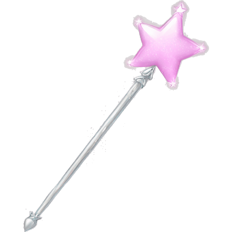 silver and light pink bubble fairy princess wand emoji