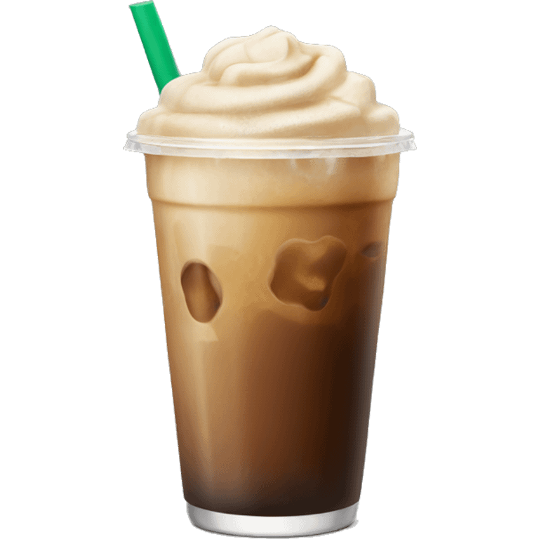 Starbuck ice coffee with ice cubes emoji