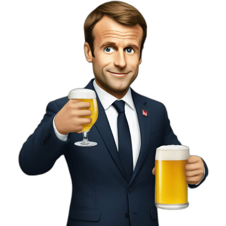 emmanuel macron drink beer emoji