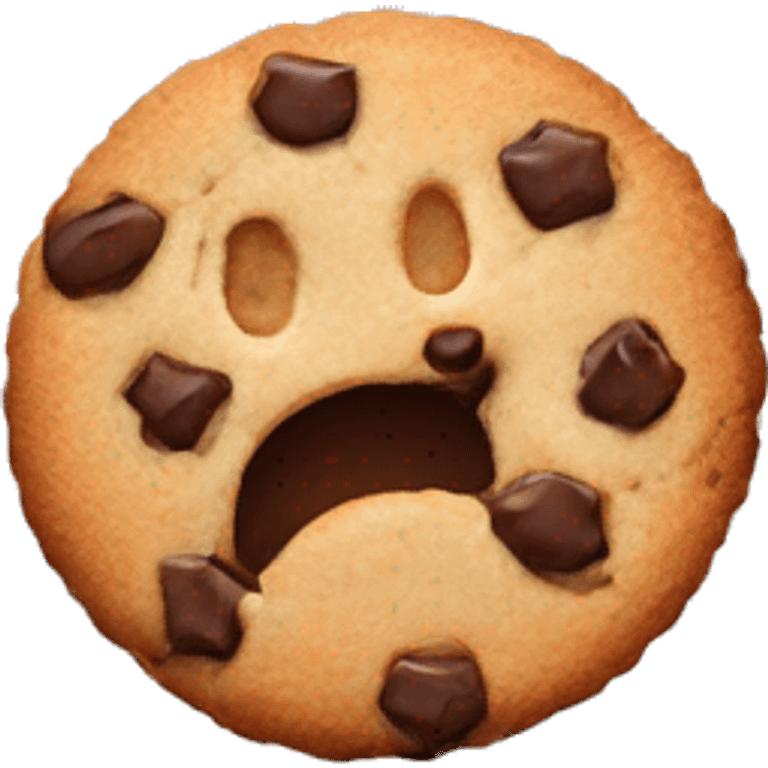 cookie with 2 bite marks on the right s emoji