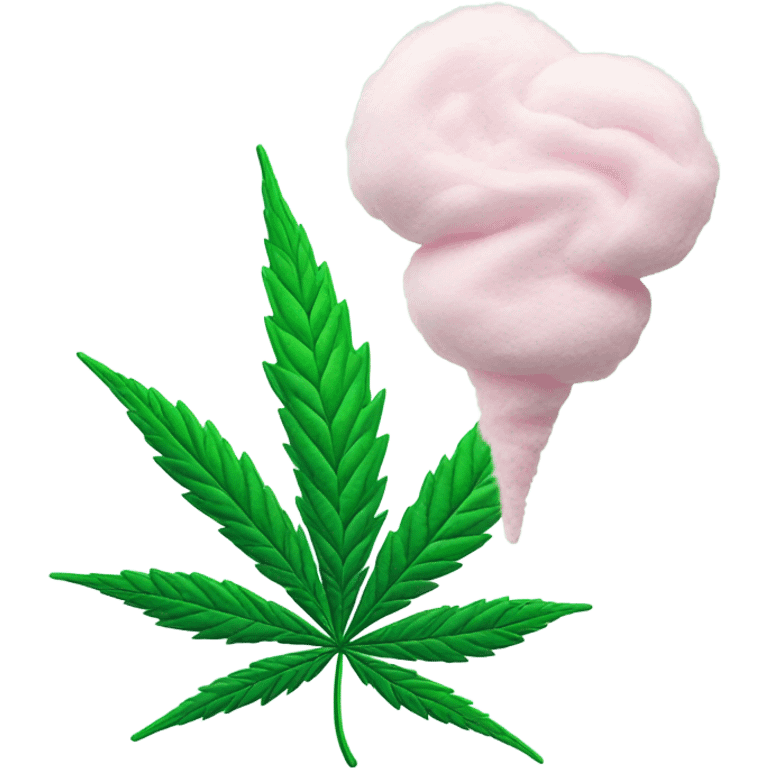 Pot leaf with cotton candy emoji