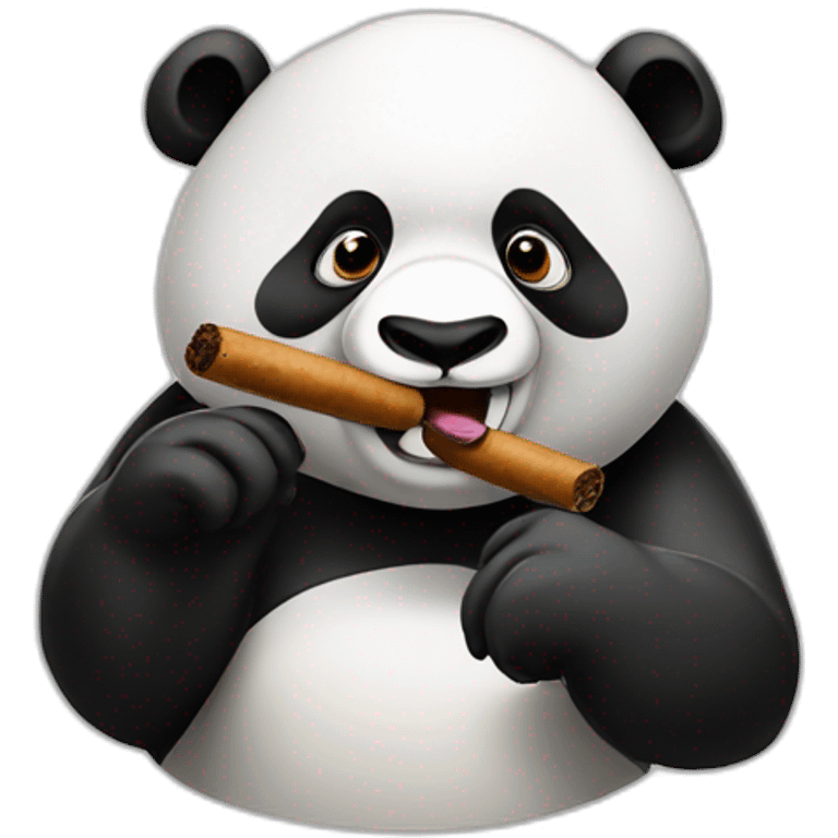 panda with cigar in mouth emoji