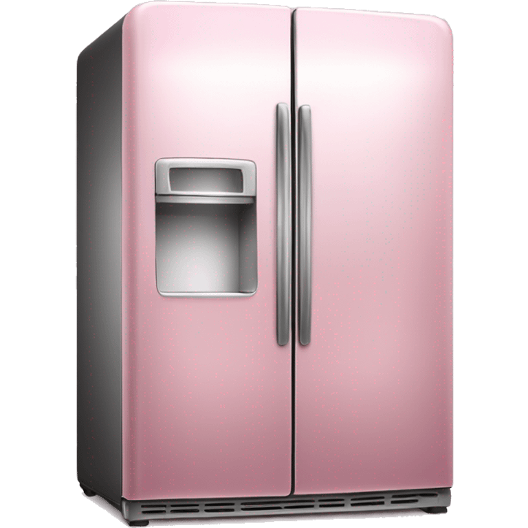 Realistic metallic light pink fridge isolated.  emoji