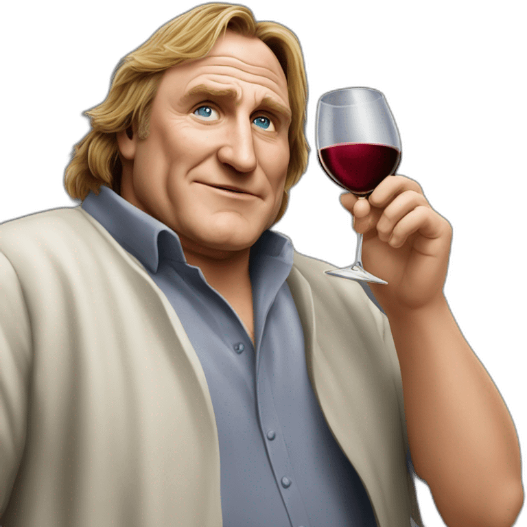 Gérard Depardieu drink wine emoji