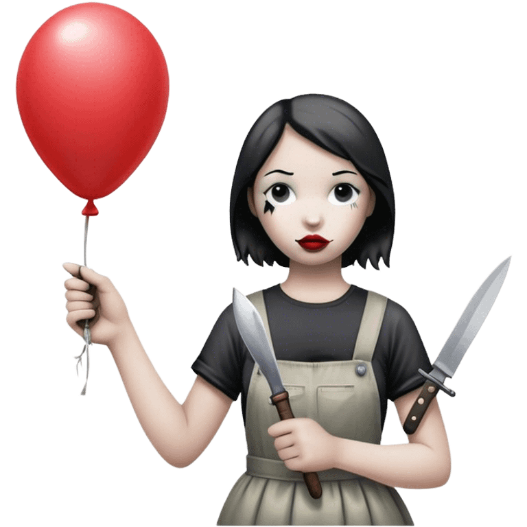 Banksy girl with balloon with a knife  emoji