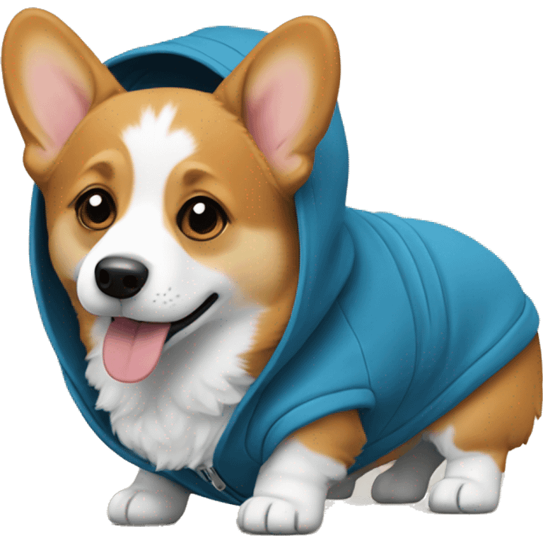 Corgi wearing a hoodie emoji