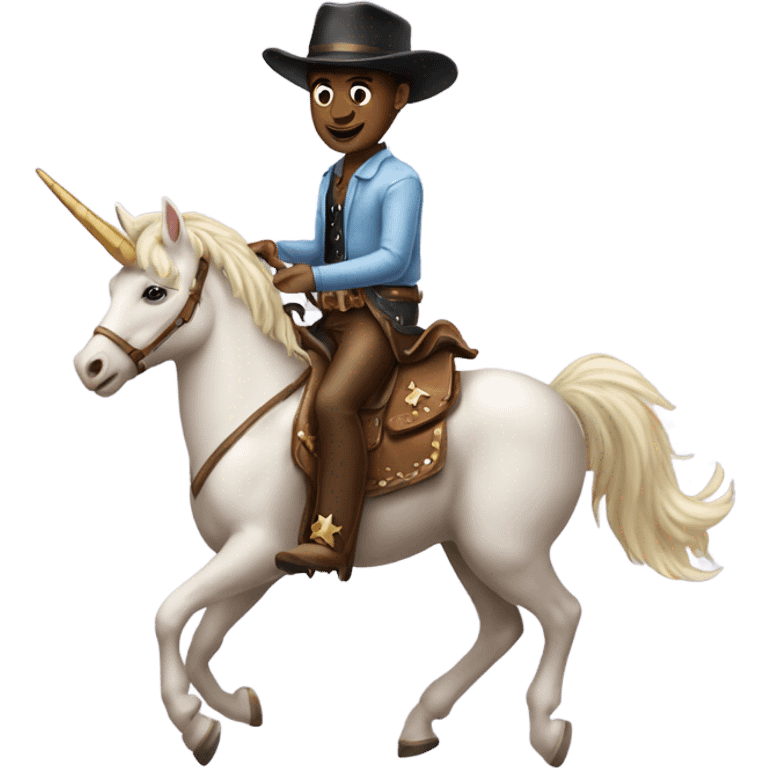 Cowboy riding a unicorn with a top hat emoji