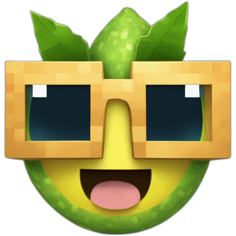 Citron minecraft qui porte des lunettes de soleil  emoji