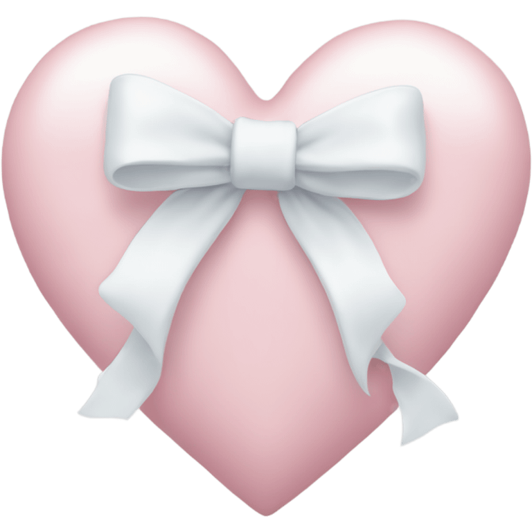 Pastel pink heart with white bow emoji