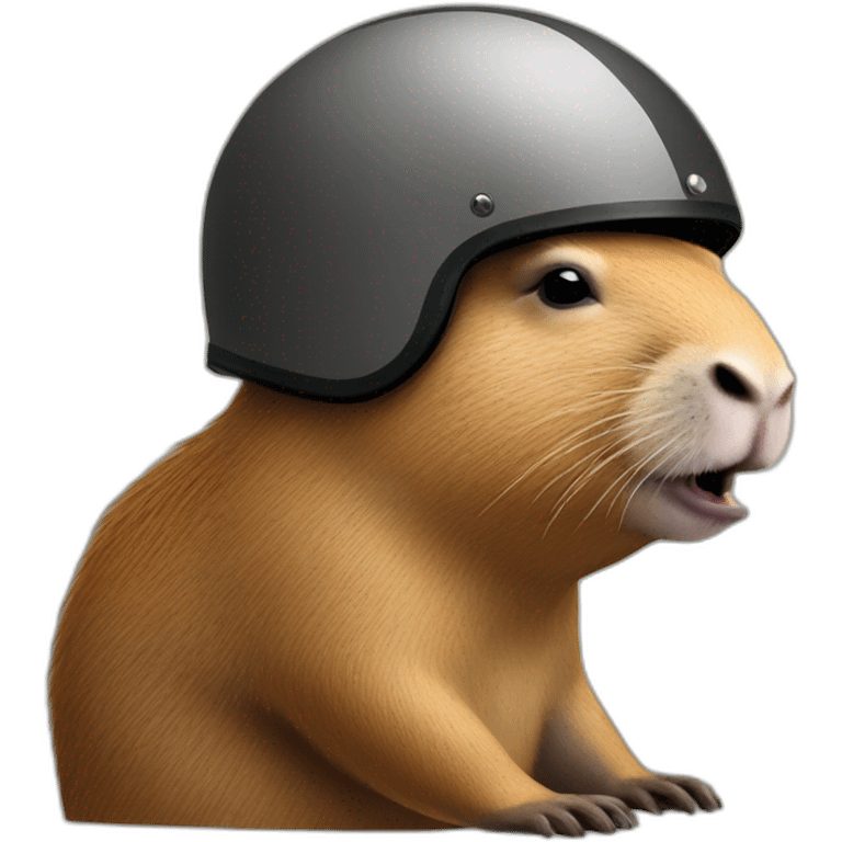 capybara wearing motorcycle helmet emoji