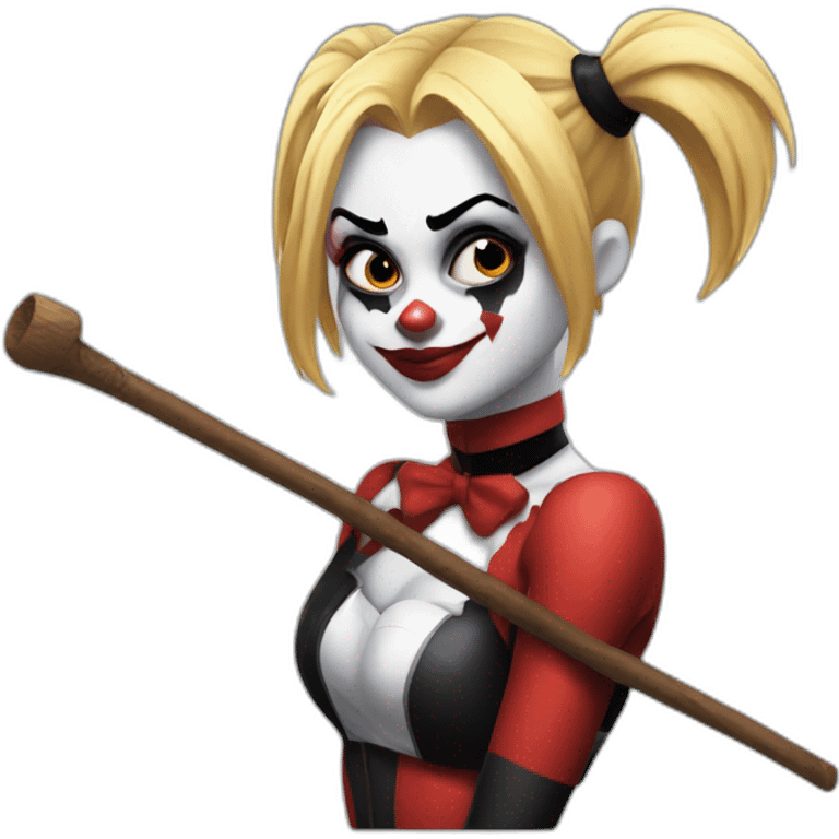 harley quinn with a stick emoji