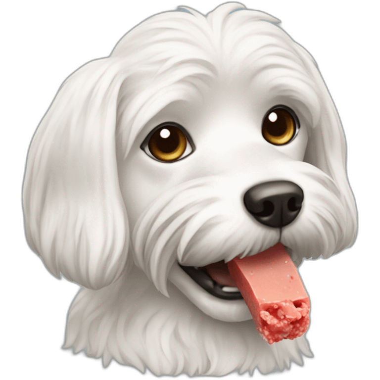 dog-maltese-eating-paste emoji