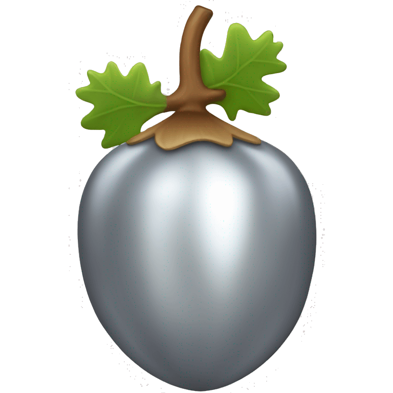 SINGLE sparkling silver acorn emoji