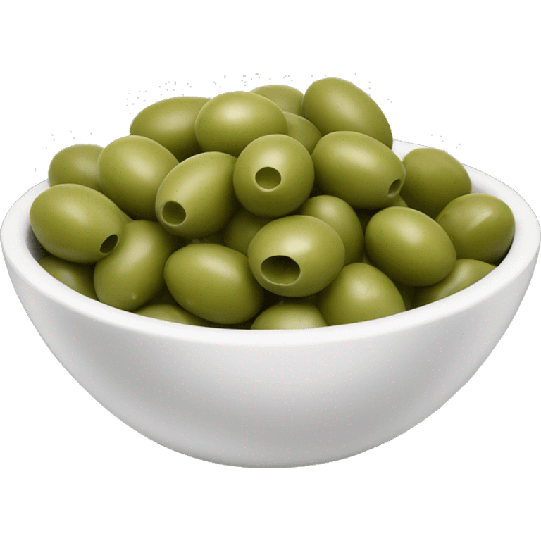 a white bowl filled with green olives emoji