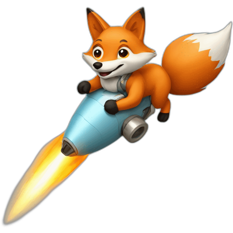 Fox with a token on a Rocket  emoji