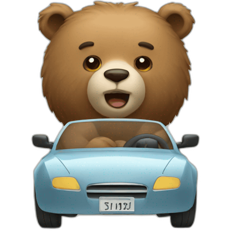 bear driving car emoji