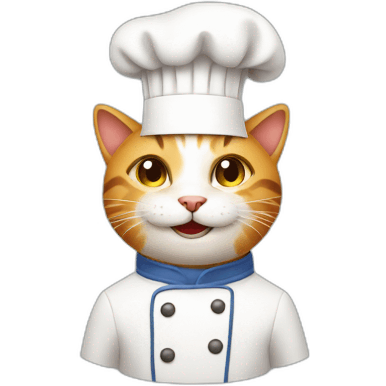 Smiling cat wearing chefs hat emoji