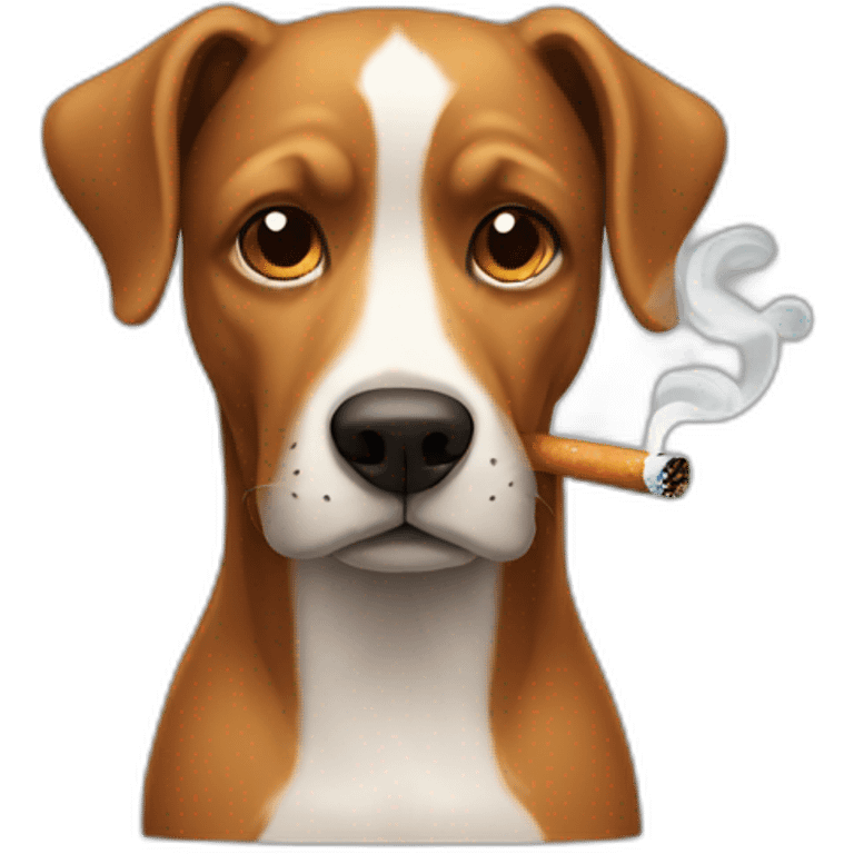 Smoking dog emoji