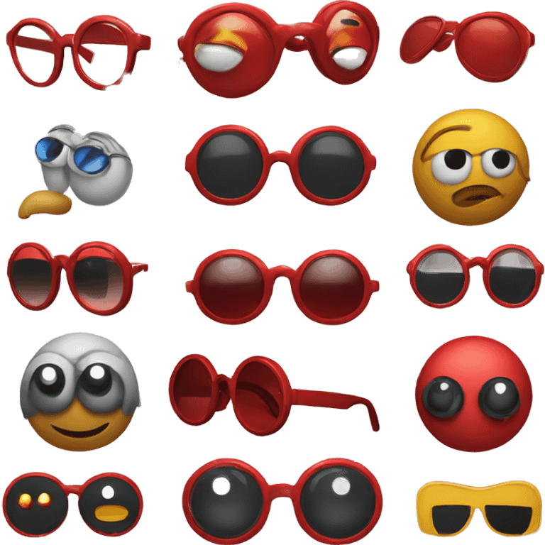 pacman lunettes rouges emoji