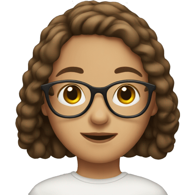 girl with brown hair and glasses  emoji