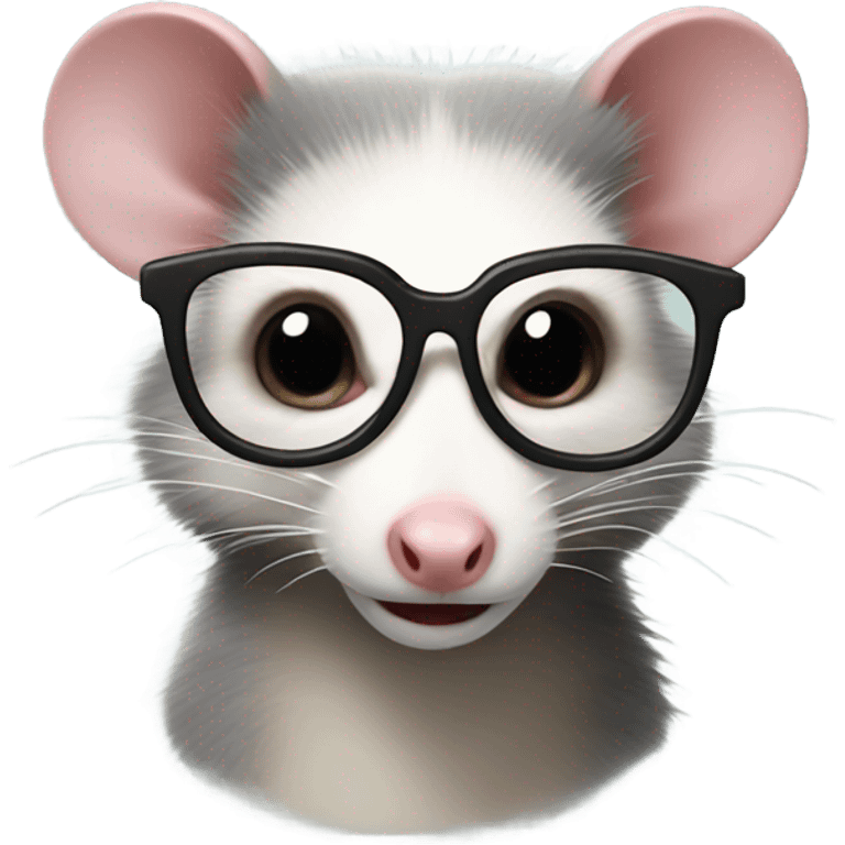 Opossum with glasses emoji