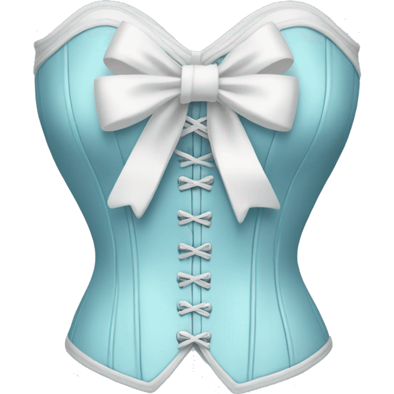 Pastel blue corset with a white bow emoji