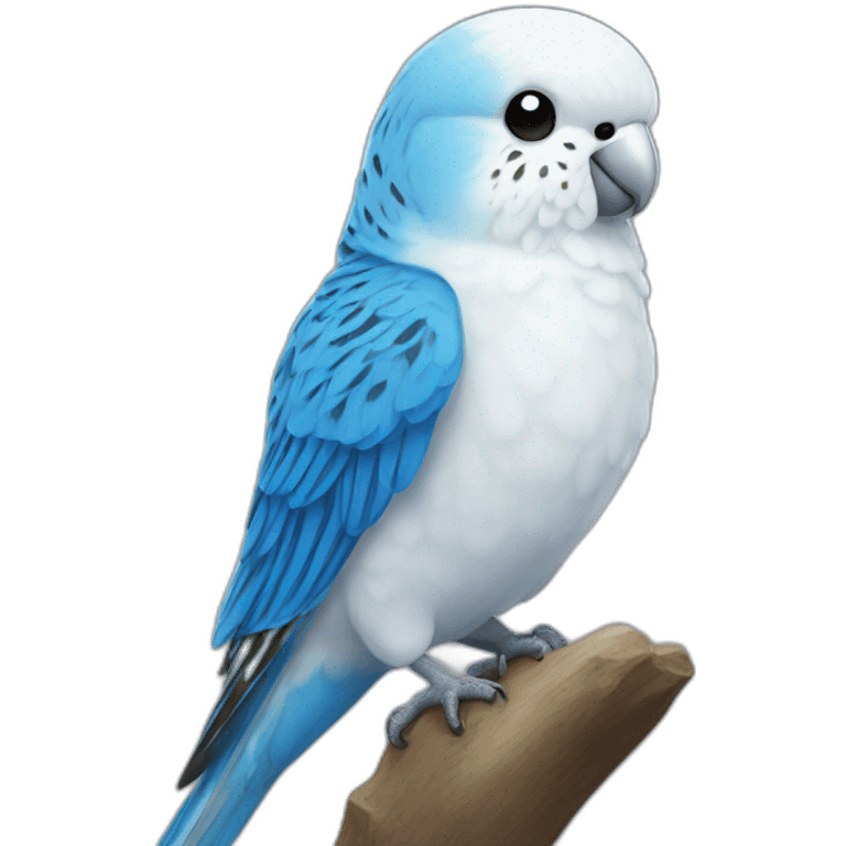 Budgie blue and white emoji