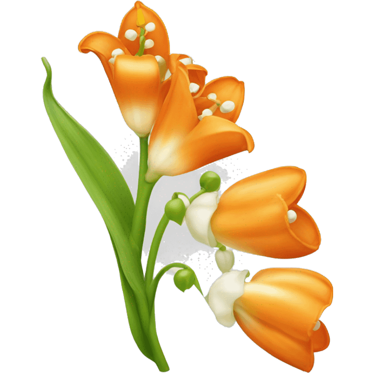 Orange lily of the valley flowers emoji